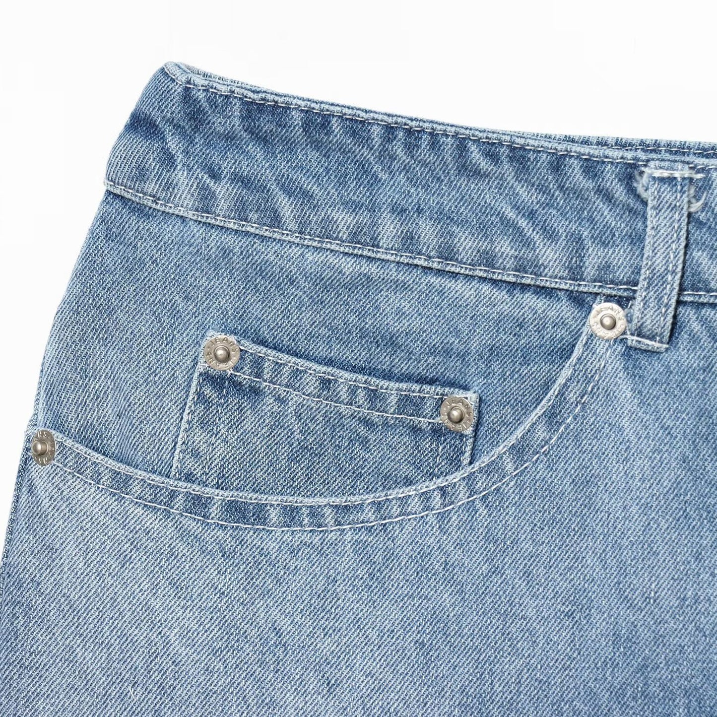 Jeans Cropped Donna - Denim Azzurro Effetto Vintage Street Style