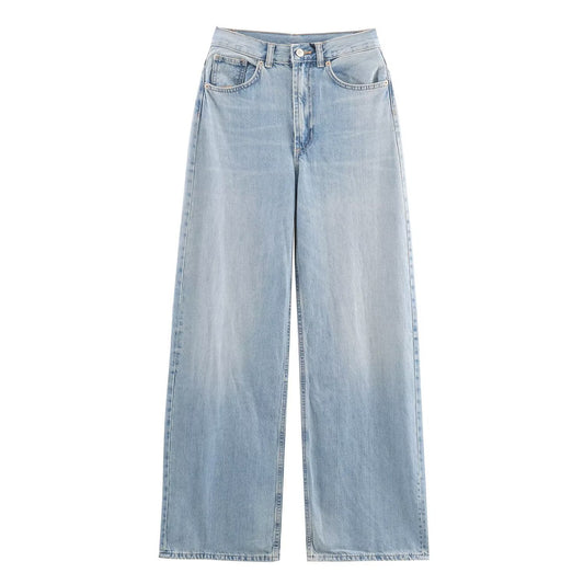 Jeans Donna Gamba Larga - Stile Street Casual Blu